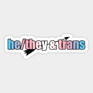 He/They & Trans - Pronouns with Arrow Sticker